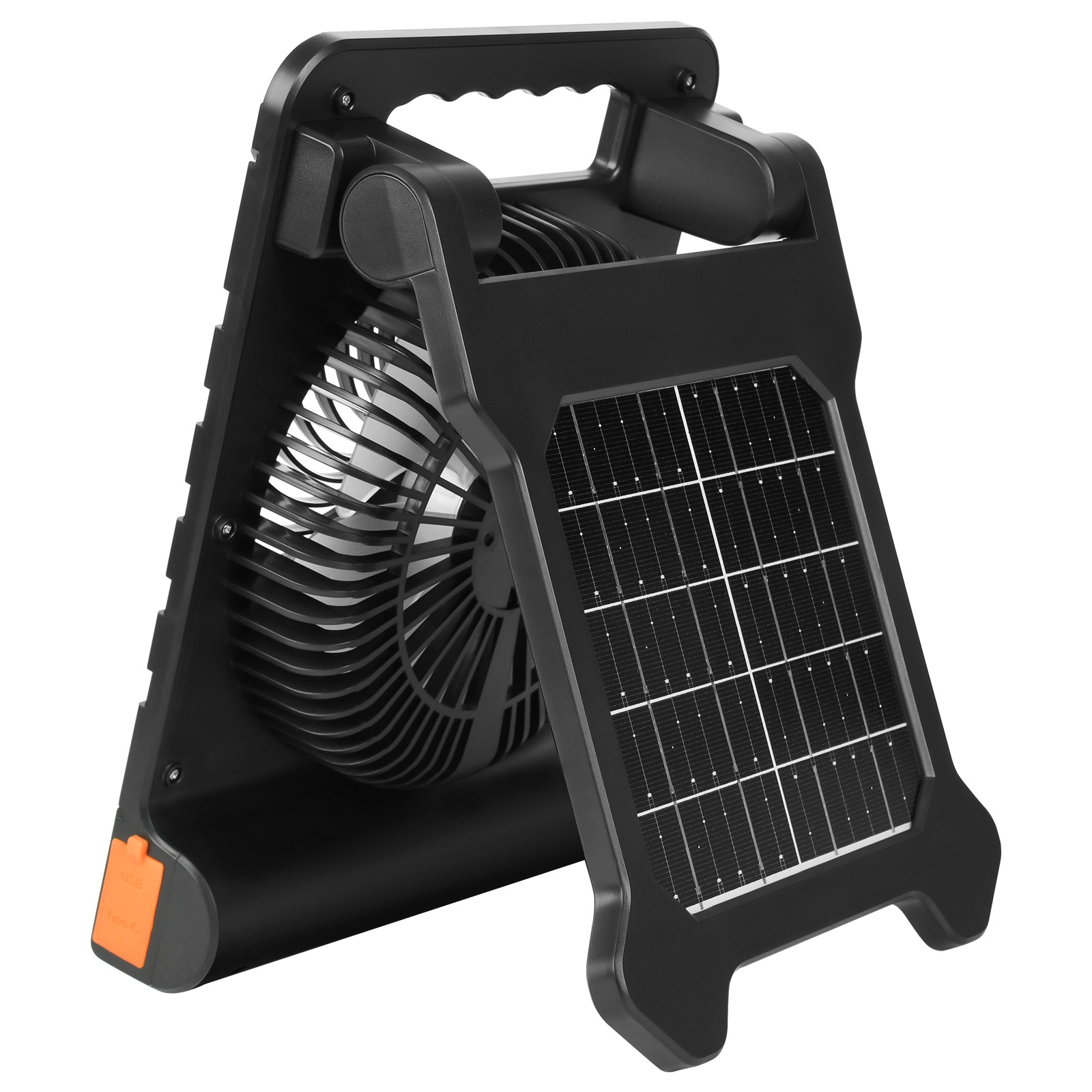 Portable Solar Fan With Led Lantern And Rechargeable Battery_voghion.com